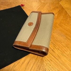 80s Vintage Dooney & Bourke long Wallet w/ Kisslock coin case * Made in USA